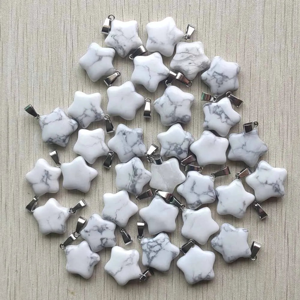 Gute qualität Verschiedene naturstein mix stern charms anhänger für diy schmuck zubehör machen 50 teile/los Großhandel