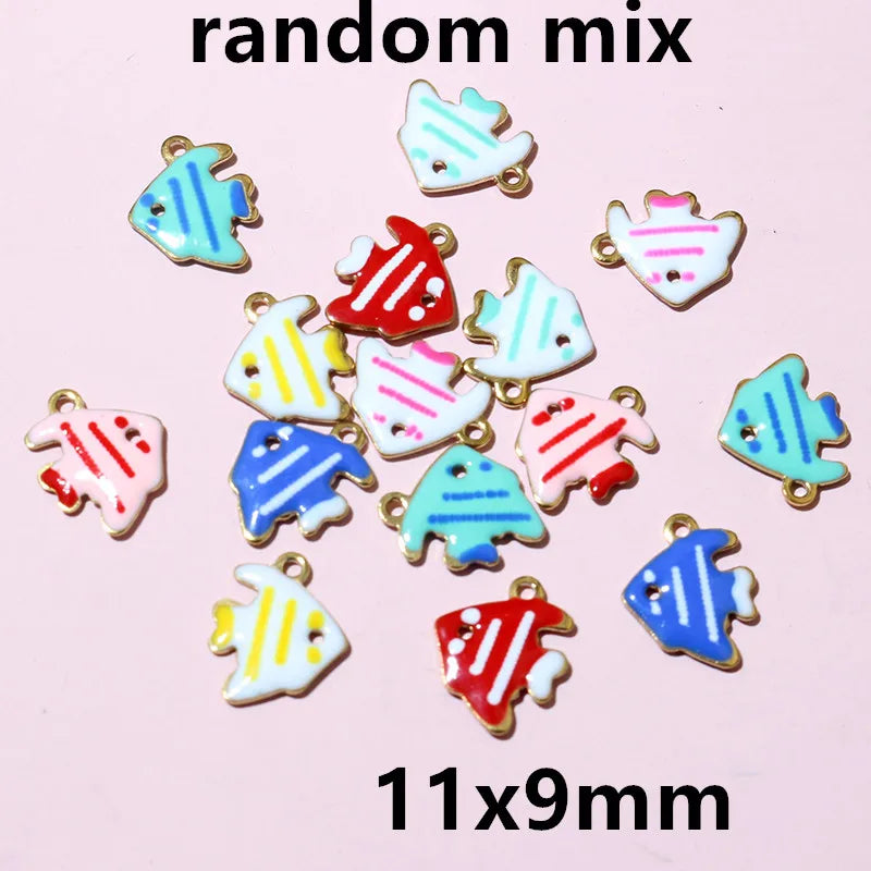 20 Stück 18x5mm Emaille gestreifte Fisch Charms Anhänger Edelstahl DIY Schmuckherstellung Zubehör für Ohrringe Halskette Schlüsselanhänger