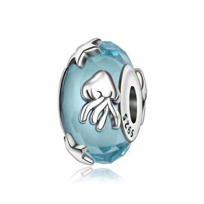 Charms-Anhänger aus 925er-Sterlingsilber mit blauen Ozean-Serie, passend für das DIY-Armband der Marke, Damenschmuck, Geschenke für Freundin