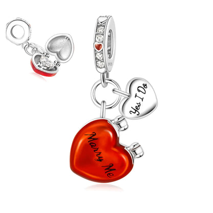Rote Serie 925er Sterlingsilber Kamera Apfel Herzförmiger Koi Feuerwerkskörper Gott Reichtum Charm Passend für DIY Armband Halskette Partygeschenke