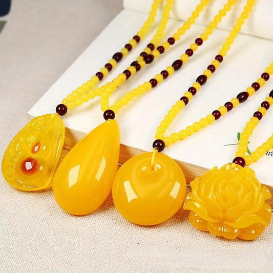 1PC Mode Charme Blut Bernstein Bernstein Tropfen Anhänger Halskette Frau Mann Natürliche Baltischen Roten Bernstein Halskette Schmuck Geschenk Bijoux