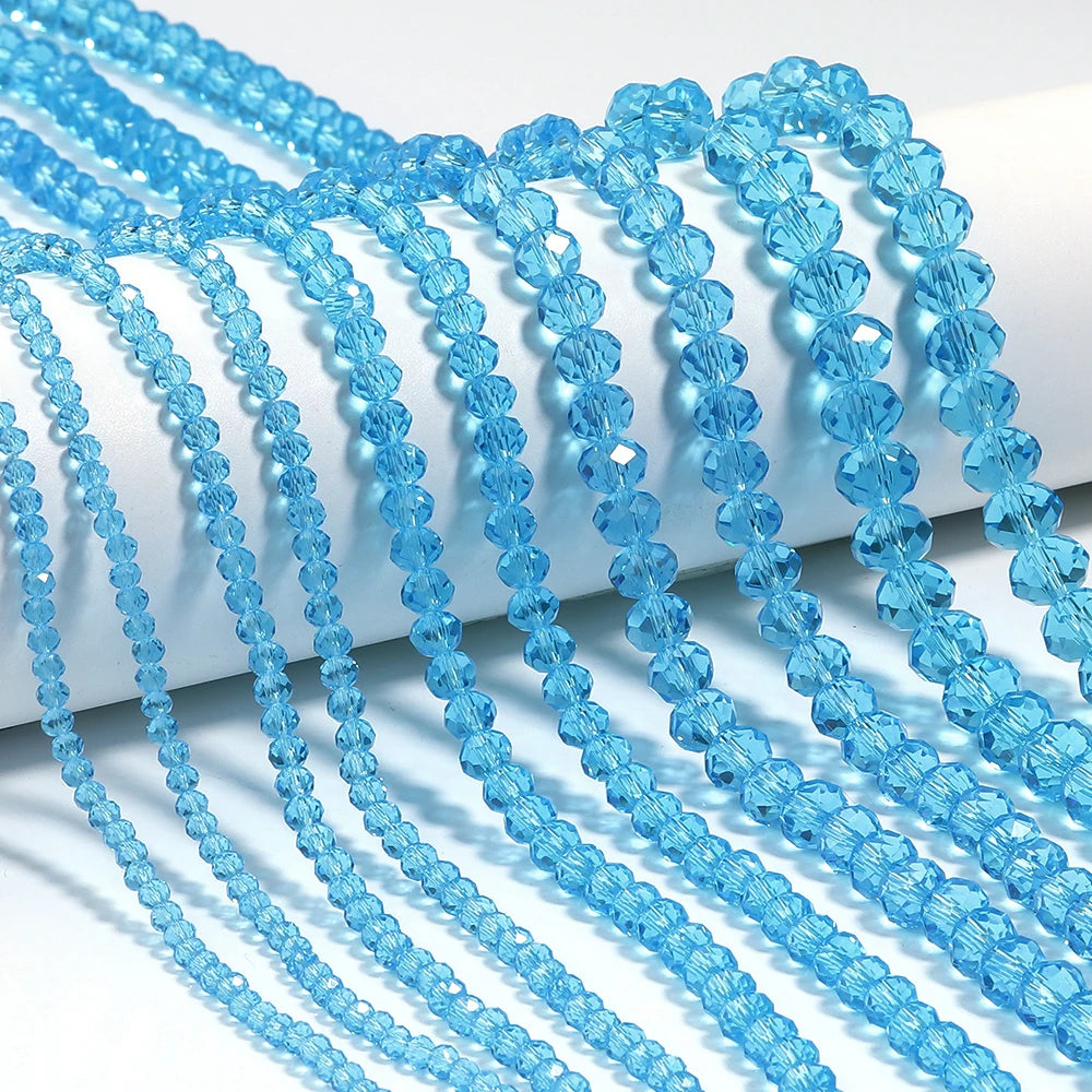 3/4/6/8/10mm Facettierte AB Klar Glas Kristall Rondelle Perlen Bunte Lose Spacer Perlen für Schmuck Machen DIY Armband Halskette