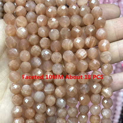 Natürliche Sonnenstein Edelsteine Unregelmäßige Facettierte Rondelle Runde Lose Spacer Perlen Für Schmuck Machen DIY Armband Halskette Zubehör