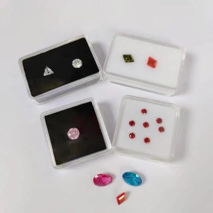 50 Stück lose Diamant-Aufbewahrungsbox, transparenter Edelstein-Organizer, Charm-Halter, Perlenbehälter, Piercing-Schmuck, Edelstein-Display-Box