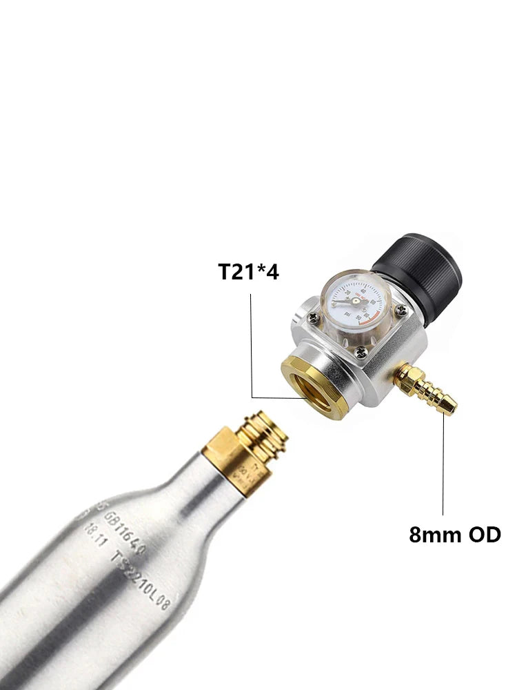 0,6 l leerer CO2-Zylinder-Aluminium-Soda-CO2-Tank mit TR21-4-Ventil, kohlensäurehaltige Süßwasser-Getränke-Nachfüll-Soda-Maker