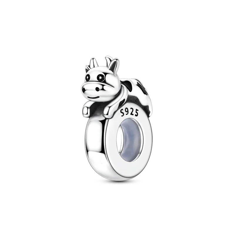 Clip-Perle mit Tiermotiv, 925er-Sterlingsilber, Löwe, Tiger, Elefant, Hund, Positionierungsperle, passend für Original-Armbänder, DIY-Schmuck