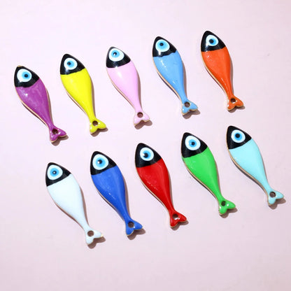 10 Stück 20x6,5mm Emaille Fisch Charms Anhänger Edelstahl DIY Schmuck Making Zubehör Erkenntnisse für Halsketten Ohrringe Armband