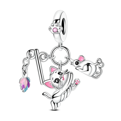 Original-Charm-Perle aus 925er-Sterlingsilber mit eingelegtem Zirkonium, Schleife, Liebesherz, Ballon-Anhänger, passend für Armbänder, DIY-Schmuckmarkierung