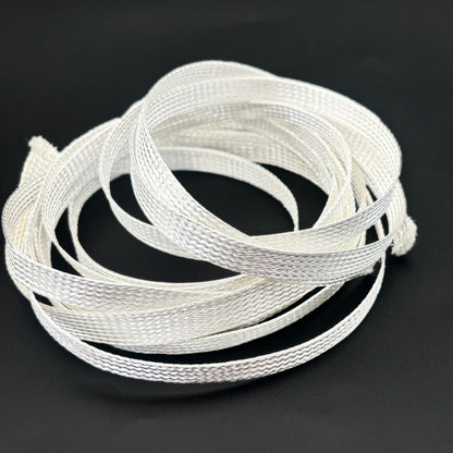 Flexible, silberbeschichtete Kupfergeflechthülse, hohe Leitfähigkeit, Abschirmungskabel, elektrische Hülse, Drähte, Innendurchmesser 2/4/6/8/10/12/16/20/25 mm