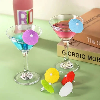 6-60PCS Regenschirm Wein Glas Marker Trinkbecher Identifizierung Zeichen Mark Party Liefert Wein Glas Charme Kennzeichnung Liefert