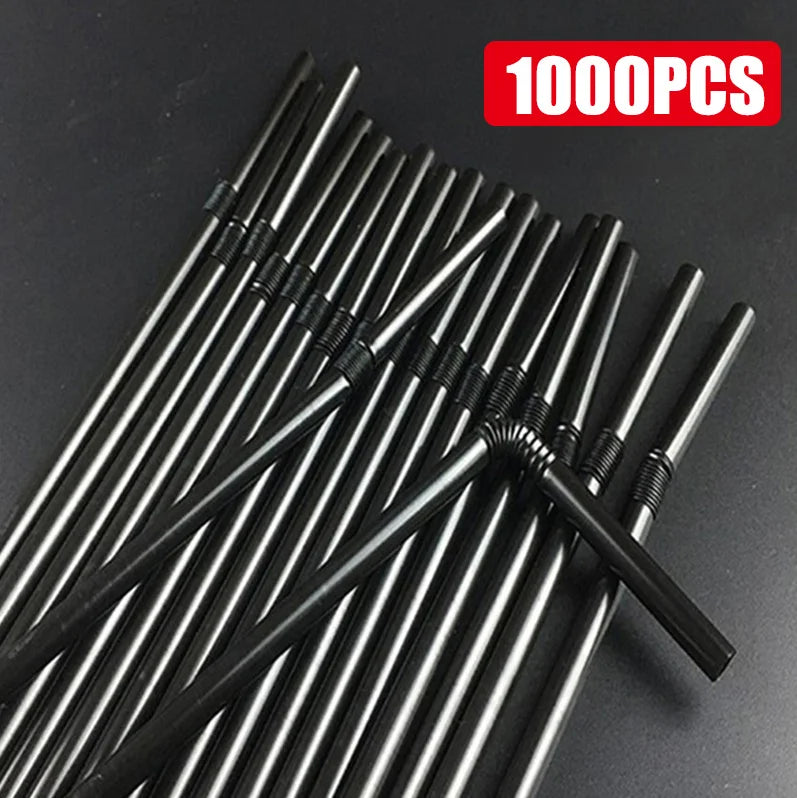 50-3000PCS Mehrfarbige Trinkhalme rietjes Milch Tee Bar Party Hochzeit Küche Home Zubehör Getränke Schwarz Stroh Großhandel