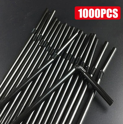 50-3000PCS Mehrfarbige Trinkhalme rietjes Milch Tee Bar Party Hochzeit Küche Home Zubehör Getränke Schwarz Stroh Großhandel