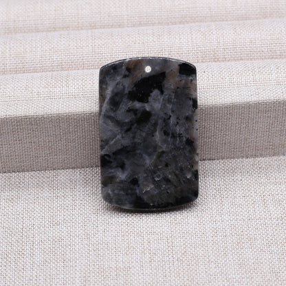 Charms Naturstein-Anhänger, rechteckig, natürlicher Rosenquarz-Kristall-Anhänger für die Herstellung von DIY-Schmuck-Halsketten, 25 x 40 mm