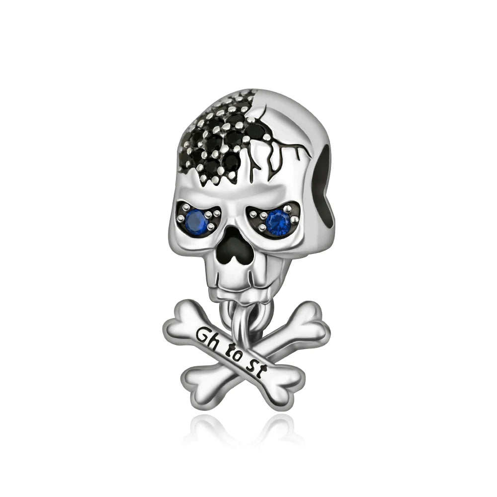 Heißer Verkauf 925er Sterlingsilber Schlitten- und Schneemann-Perlen und Kürbiskopf-Anhänger, passend für Armbänder, Weihnachts- und Halloween-Geschenke