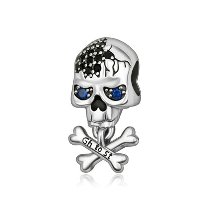 Heißer Verkauf 925er Sterlingsilber Schlitten- und Schneemann-Perlen und Kürbiskopf-Anhänger, passend für Armbänder, Weihnachts- und Halloween-Geschenke