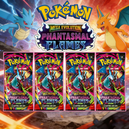 Englische Pokémon-Sammelkartenspiel MEGA Evolution Phantasmal Flames Sammelkarten Pokémon-Kampfkarten Geschenk für Fans