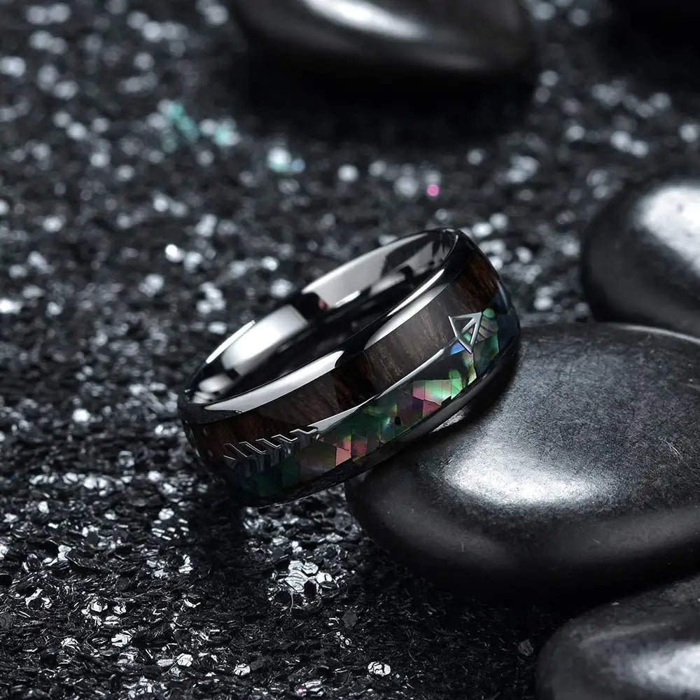 Mode Wikinger Baum des Lebens Edelstahl Abalone Muschel ringe für Männer Odin Norse Wikinger Runen ringe Retro Amulett Schmuck Geschenk