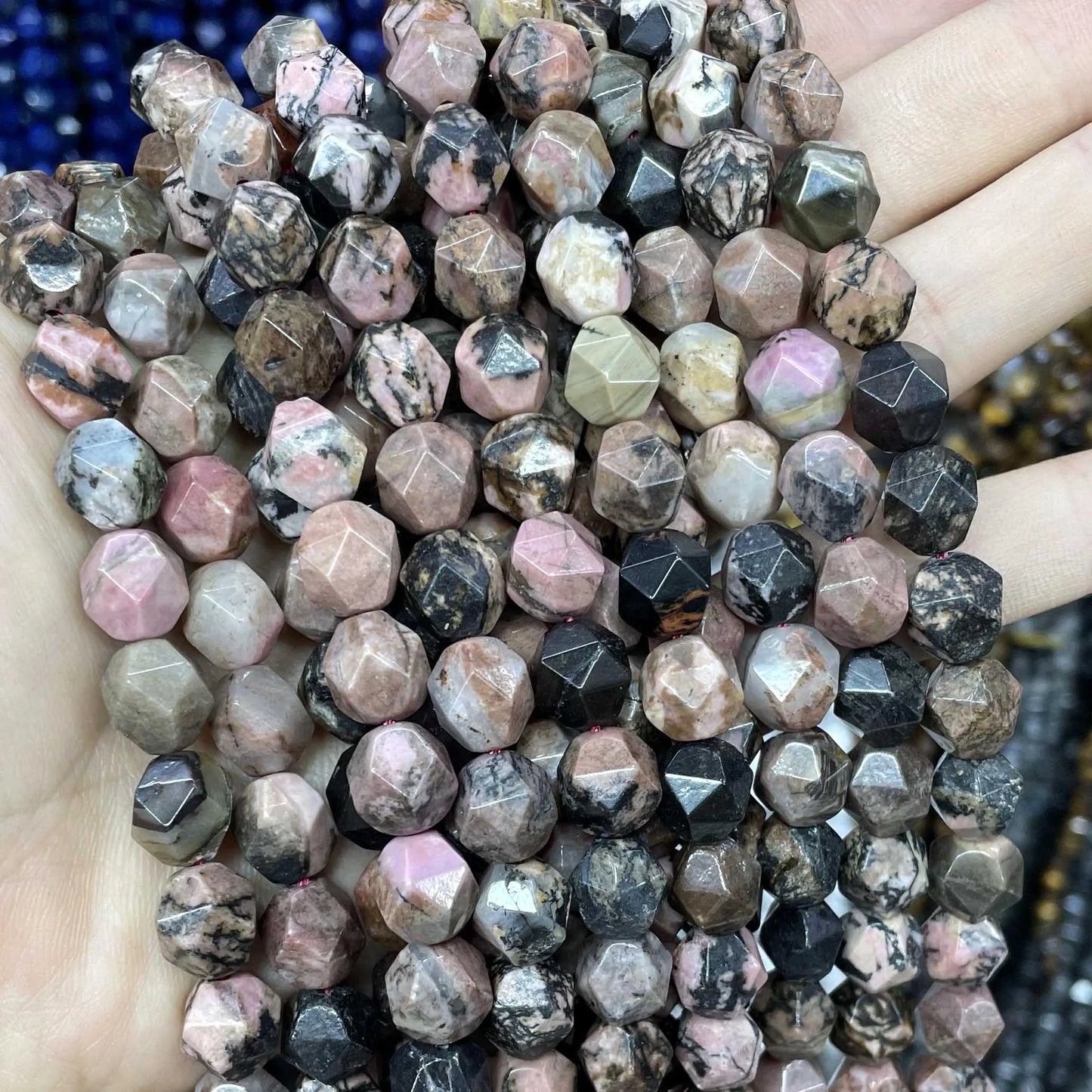 6 8 10 MM Natürliche Facettierte Stein Achate Rhodolite Quarz Jade Spacer Perlen Diy Handgemachte Armband Für Schmuck Machen zubehör
