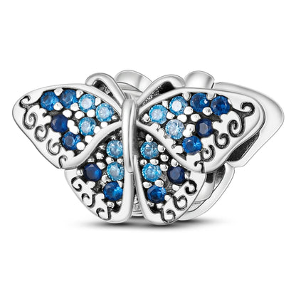 Original 925er Silber-Charm-Perlen, leuchtender, leuchtender Glühwürmchen-Schmetterlings-Anhänger, passend für Armbänder, Charm-Herstellung von Schmuck