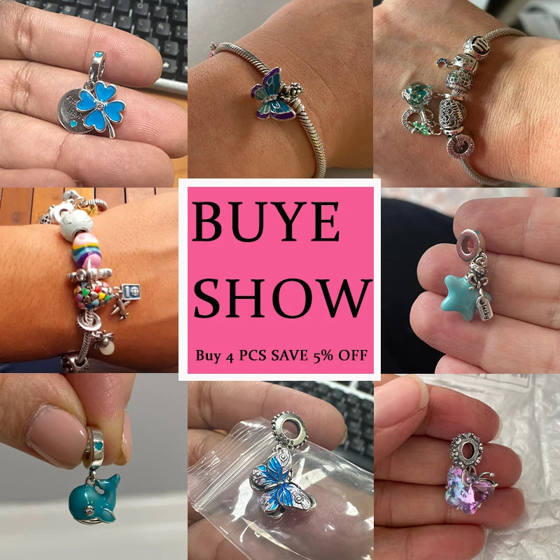 Passend für Qikaola 925 Original-Armbänder, blauer Zirkon, Eule, leuchtende Meeresschildkröte, Oktopus, 925er Silber, Charms, Perlen, DIY, Geburtstag, Schmuck, Geschenk