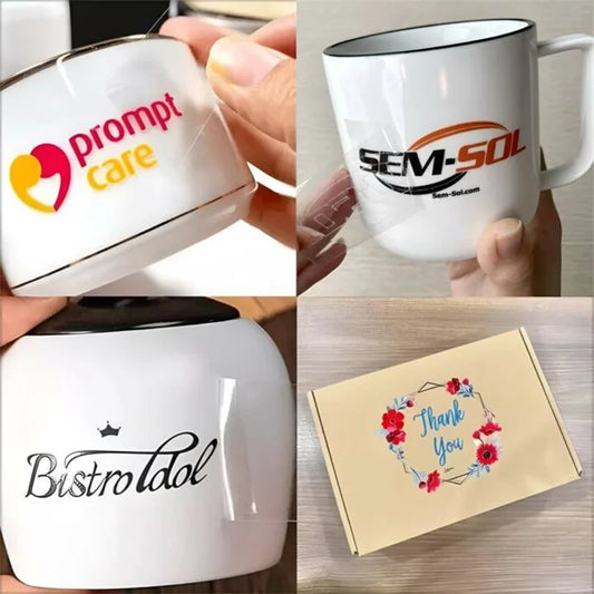 100 Stück permanent klebende, vielseitig einsetzbare, wasserfeste, waschbare Produktverpackungsetiketten, Abziehbilder, UV-Vinyl-Transferaufkleber, Etikett