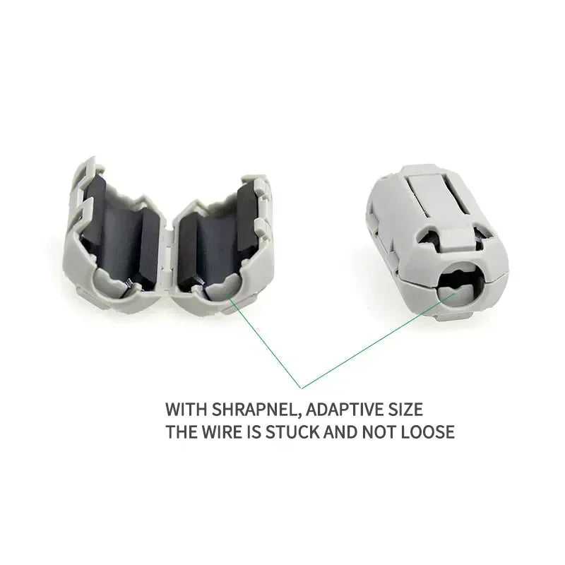 20pcs 3.5/5/7/9/13/15mm Ringkern Ferrit perlen klemme Choke-Spule emi rfi Rausch filter clip Schnapp kabel für schwarzes magnetisches Aufschnappen