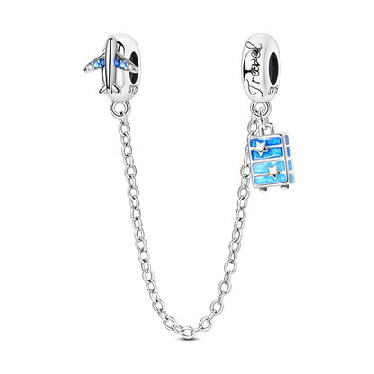 Reisepass-Charms aus 925er-Sterlingsilber, passend für Original-Armbänder, DIY-Flugzeug-Erde-Perlen für die Schmuckherstellung als Geschenk