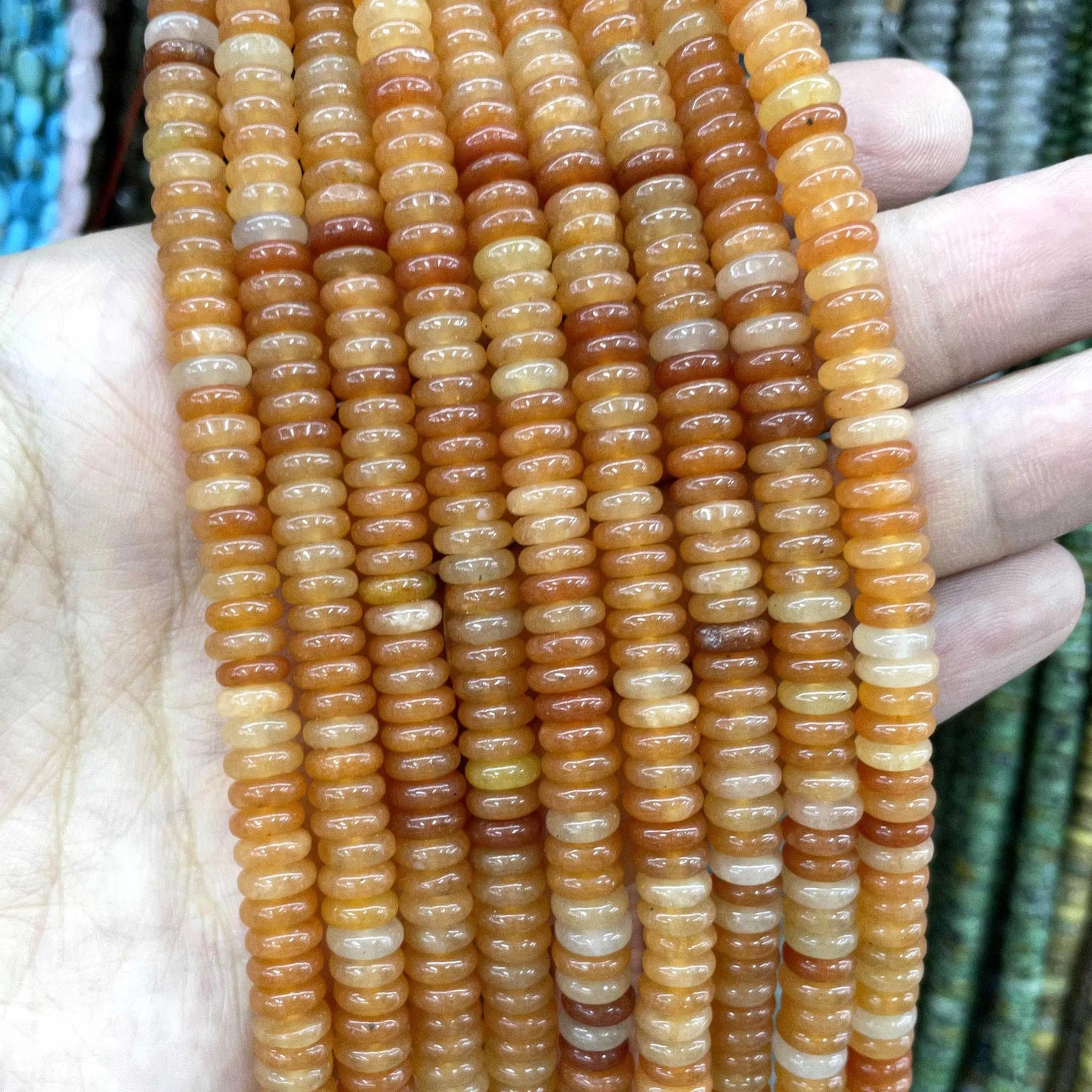 Naturstein Rondelle 2X6mm Türkise Quarz Jaspis Achate Flache Runde Spacer Perlen für Schmuckherstellung DIY Armband Zubehör