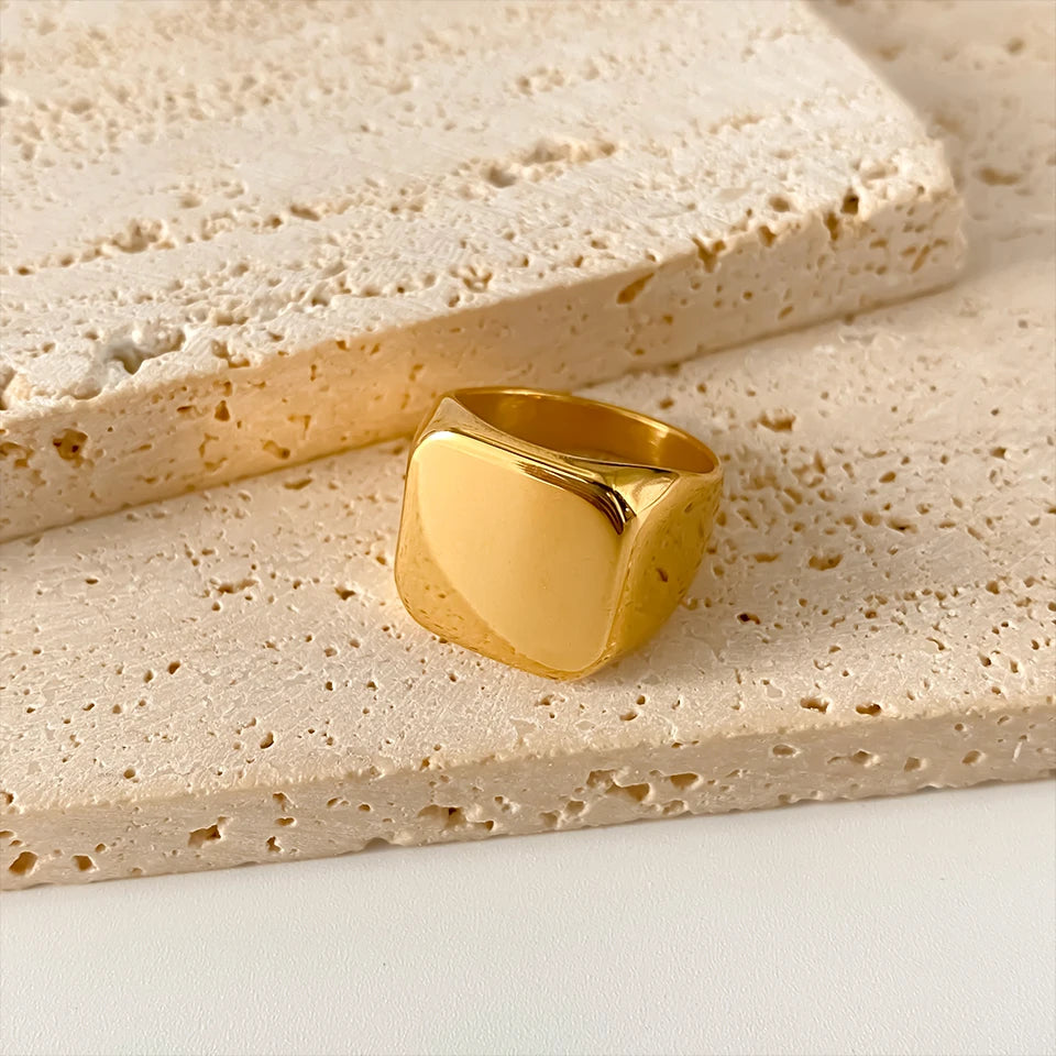 ELANDIS Modeschmuck, quadratische Edelstahlringe für Herren, Accessoires, Jahrestag, Hochzeit, Party, Geschenk, trendige geometrische Ringe