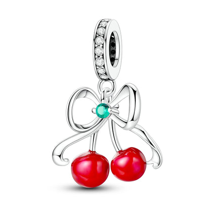 Obst-Charm-Perle aus 925er Silber, Erdbeere, Kirsche, Avocado-Anhänger, passend für Original-Armbänder, DIY-Modeschmuck