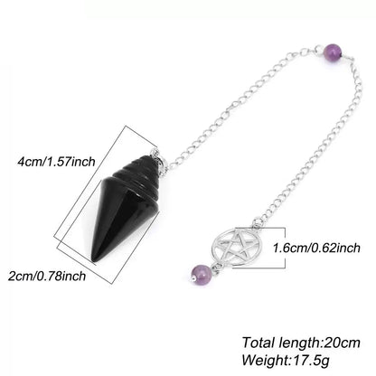 heilsteine Stupa Kristall Anhänger Pendel für Weissagung kegelform Nature del stein rosa Quarz Amethyst amethist rosenquarz obsidian tigerauge  edelsteine Fluorit Pendel edelstein  kristall anhänger amulett x238