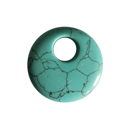 Gelbes Tigerauge, 30 mm, Donut-Edelstein-Charms für die Herstellung von Schmuck, 8 mm Loch, Polieren, runder Glücksmünzenschutz, Sicherheit, Heilung