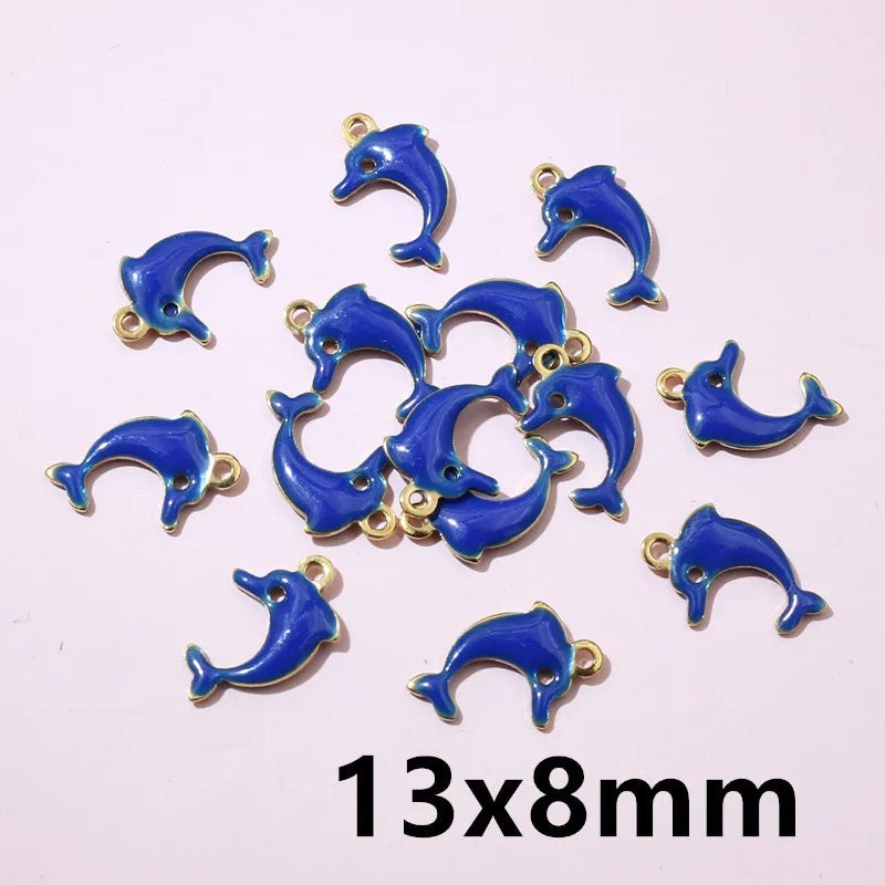 20 Stück Edelstahl Emaille Dolphin Lightning Moon Charms Anhänger für Ohrringe Armband Halskette DIY Schmuck Herstellung Zubehör