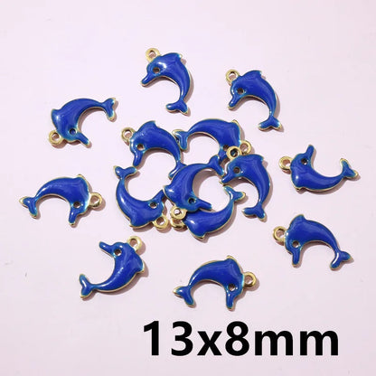 20 Stück Edelstahl Emaille Dolphin Lightning Moon Charms Anhänger für Ohrringe Armband Halskette DIY Schmuck Herstellung Zubehör