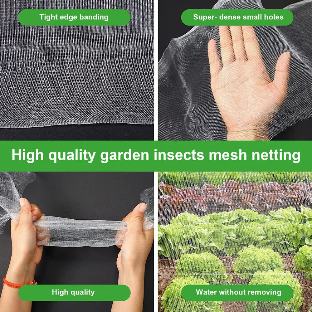 Gartennetz, 10 x 50 Fuß, ultrafeinmaschiges Gewebe, Netzschutz, Pflanzenabdeckung, Bildschirm, Gemüse, Strauch, Obst, Baum, Blumen, Insektenbarriere