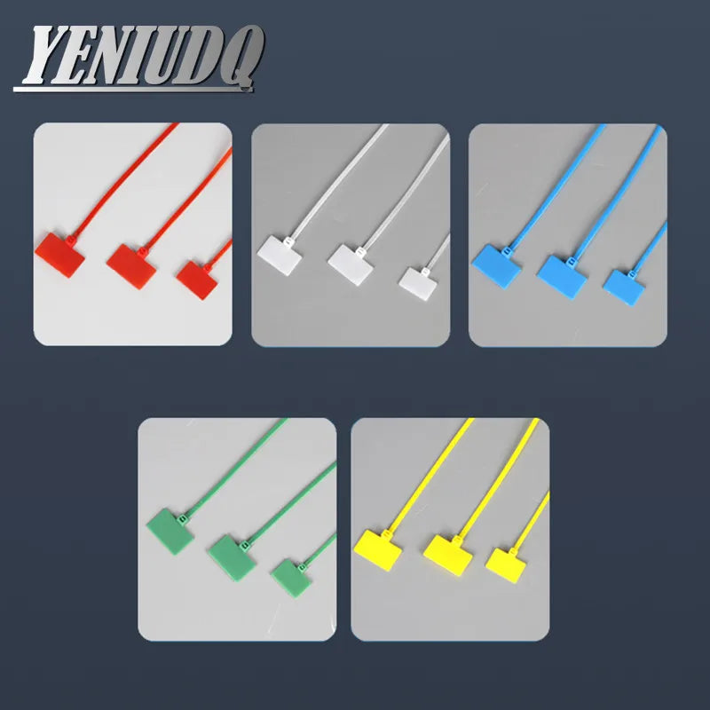 100 Stück Nylon-Krawattenanhänger, selbstsichernde Netzwerkkabel, Reißverschluss, Wickelschlaufe, Drahtbänder, Etikett, 3 x 100 mm, 4 x 150 mm, 4 x 200 mm