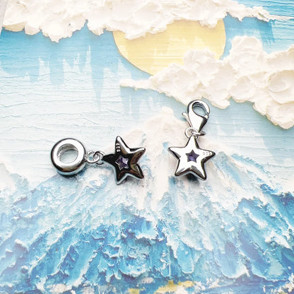Violette Emaille Stern Anhänger baumeln Charme heiß verkaufen Europa Mode europäische Sterling Silber trend iges Geschenk für Frauen