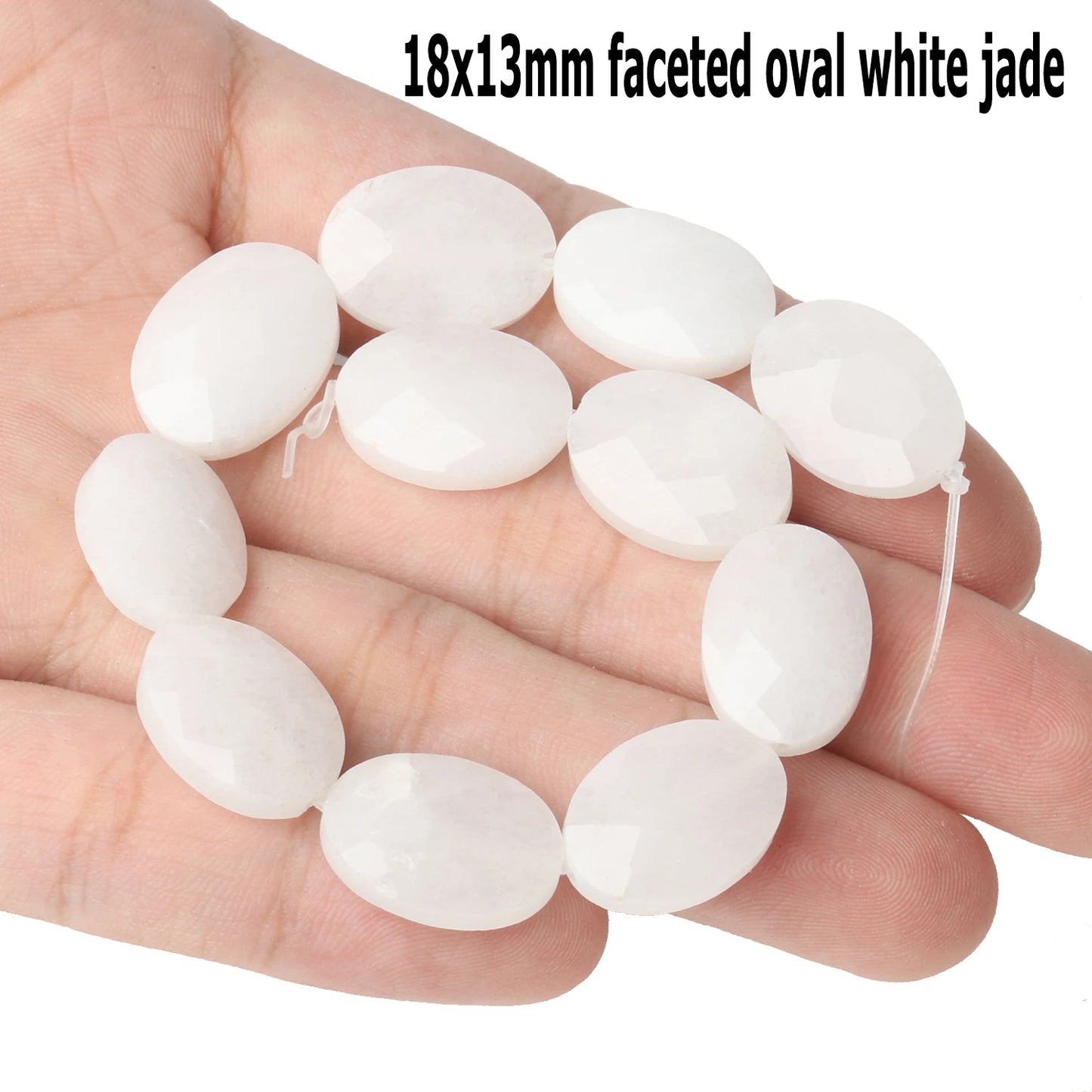 44 Arten weiße Chalcedon-Jade-Achat-Perle, Naturstein, Rondelle-Würfel, facettierte lose Perlen für Schmuckherstellung, Armbänder, Zubehör