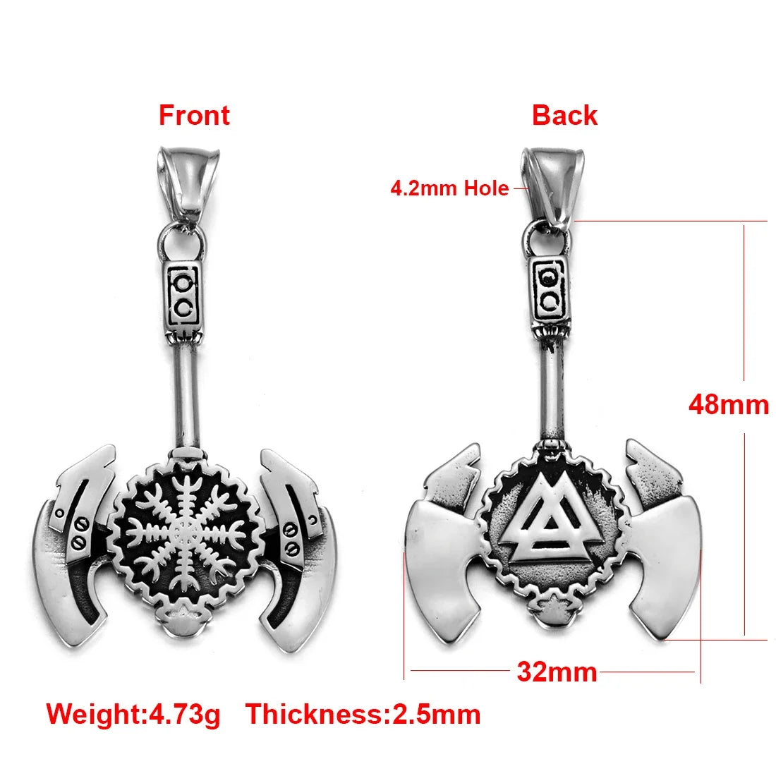 Edelstahl Viking Nordischer Anhänger für Halskette DIY Zubehör Schmuckherstellung Erkenntnisse Männer Charm Supplies Punk Axt