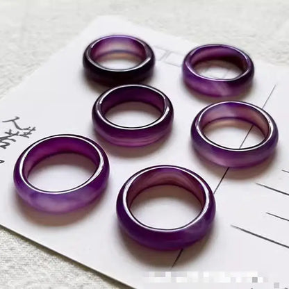 Natürliche Achat Ringe Frauen Edlen Schmuck Zubehör Echte Brasilianische Achat Stein Bunte Ring Für Freundin Mutter Geschenke