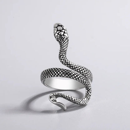 Retro Thai Silber Wicklung Schlangenform 925 Sterling Silber Schmuck Persönlichkeit Dominierendes Tier Exquisite Öffnungsringe R295