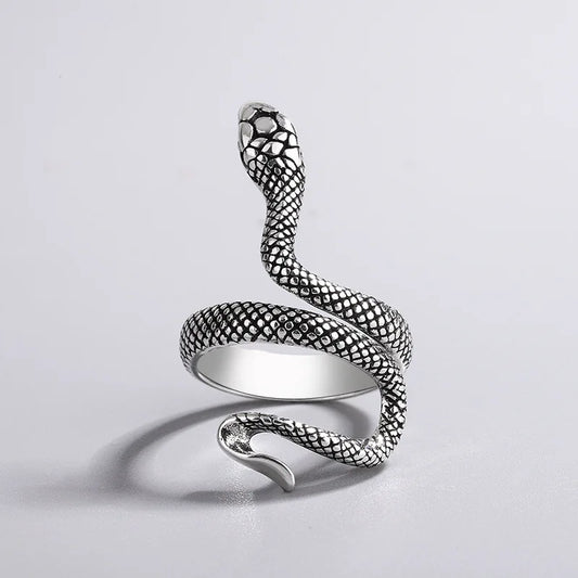 Retro Thai Silber Wicklung Schlangenform 925 Sterling Silber Schmuck Persönlichkeit Dominierendes Tier Exquisite Öffnungsringe R295