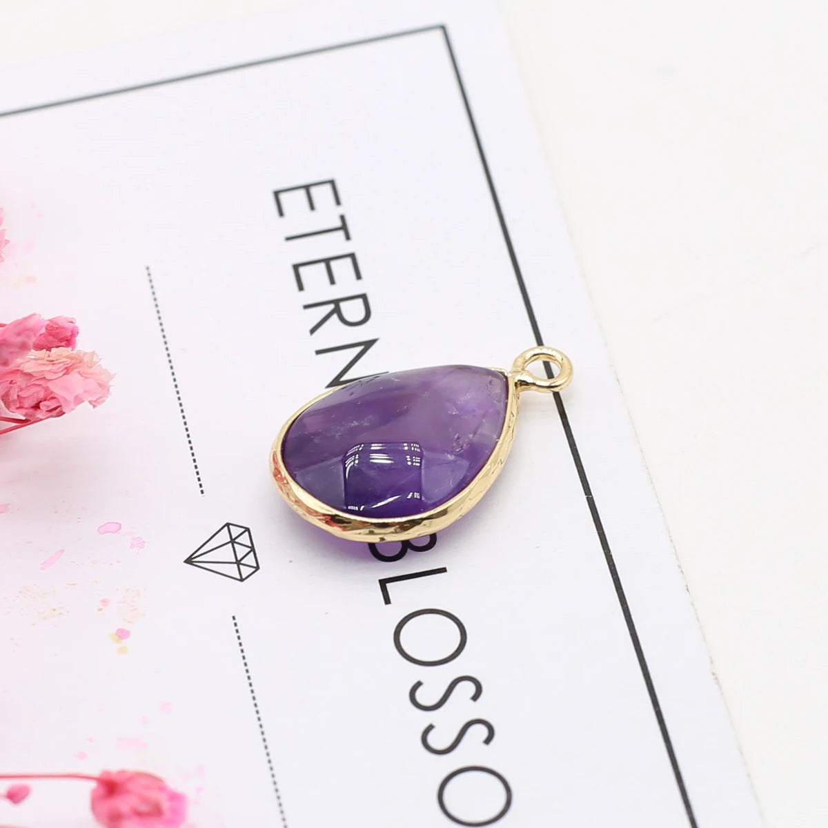 Natürliche Amethysten Anhänger Charms Natürliche Lila Quarz Kristall Stecker Für Heilung Pendel Schmuck Ohrring Halskette Herstellung