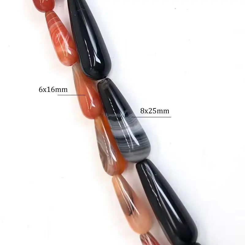6x16mm/10X30mm Achat Wassertropfen Stein Perlen Natürliche Quarz Achate Lose Perlen für Schmuck Machen DIY Armband 15 ”