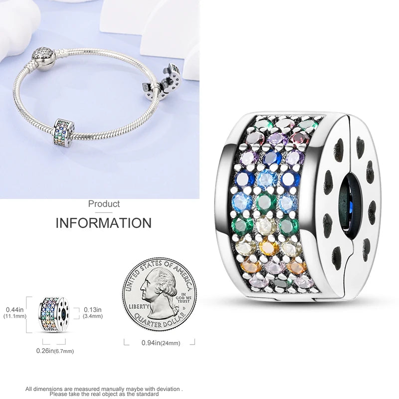 Katze Schmetterling Gänseblümchen CZ Pave Clip Charms Positionierung Schnalle 925 Sterling Silber Silikon Spacer Perlen passen Original Racelet DIY