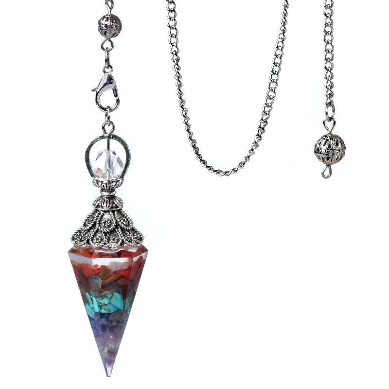 Natürliche Stein Geist Pendel Anhänger Gitter Kette Energie Glück Geheimnisvolle Reiki Harz Für Schmuck Machen Zubehör Halsketten