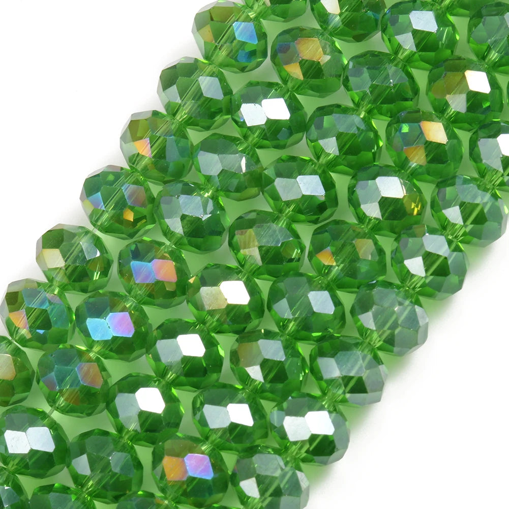 3/4/6/8mm Facettierte Jade Weiße Kristall Glas Perlen Vergoldet Flache Runde Lose Perlen für Schmuck Machen Diy Armband Ohrring