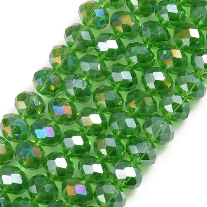 3/4/6/8mm Facettierte Jade Weiße Kristall Glas Perlen Vergoldet Flache Runde Lose Perlen für Schmuck Machen Diy Armband Ohrring