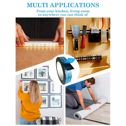3 m starkes doppelseitiges Klebeband, Montageband, robustes Schaumstoffband für Zuhause, Büro, Automobil, Dekoration, wasserfestes, superklebriges Klebeband