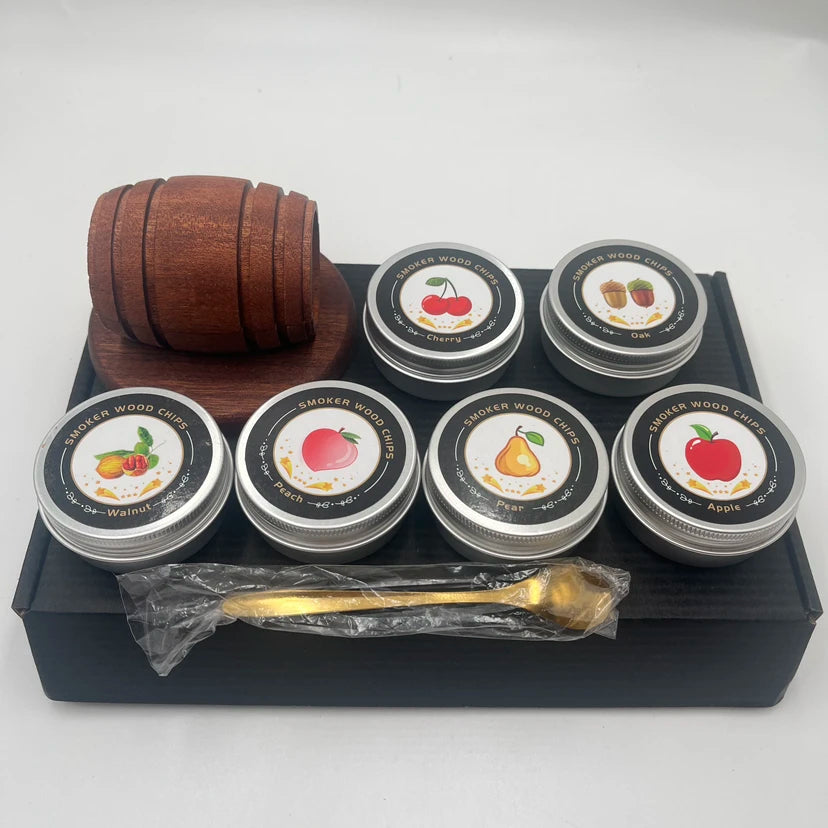 4/6 Geschmacksrichtungen Whiskey Smoker Kit Klassisches Cocktail-Ei-Set mit Holzspäne Smoker für Bourbon Whiskey-Geschenke, Geburtstagsgeschenk